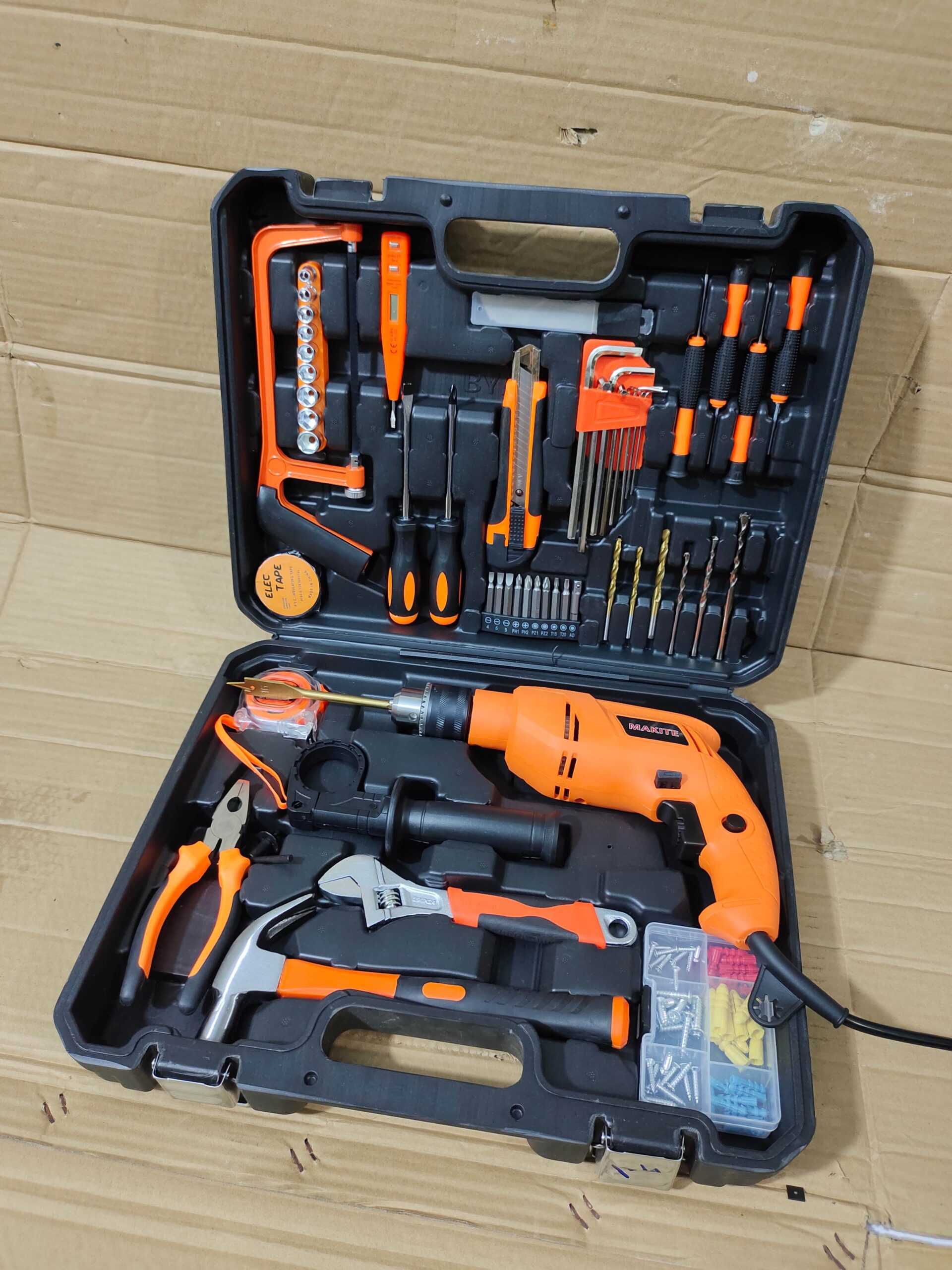 124 Pieces Drill Machine Hardware Tool Box