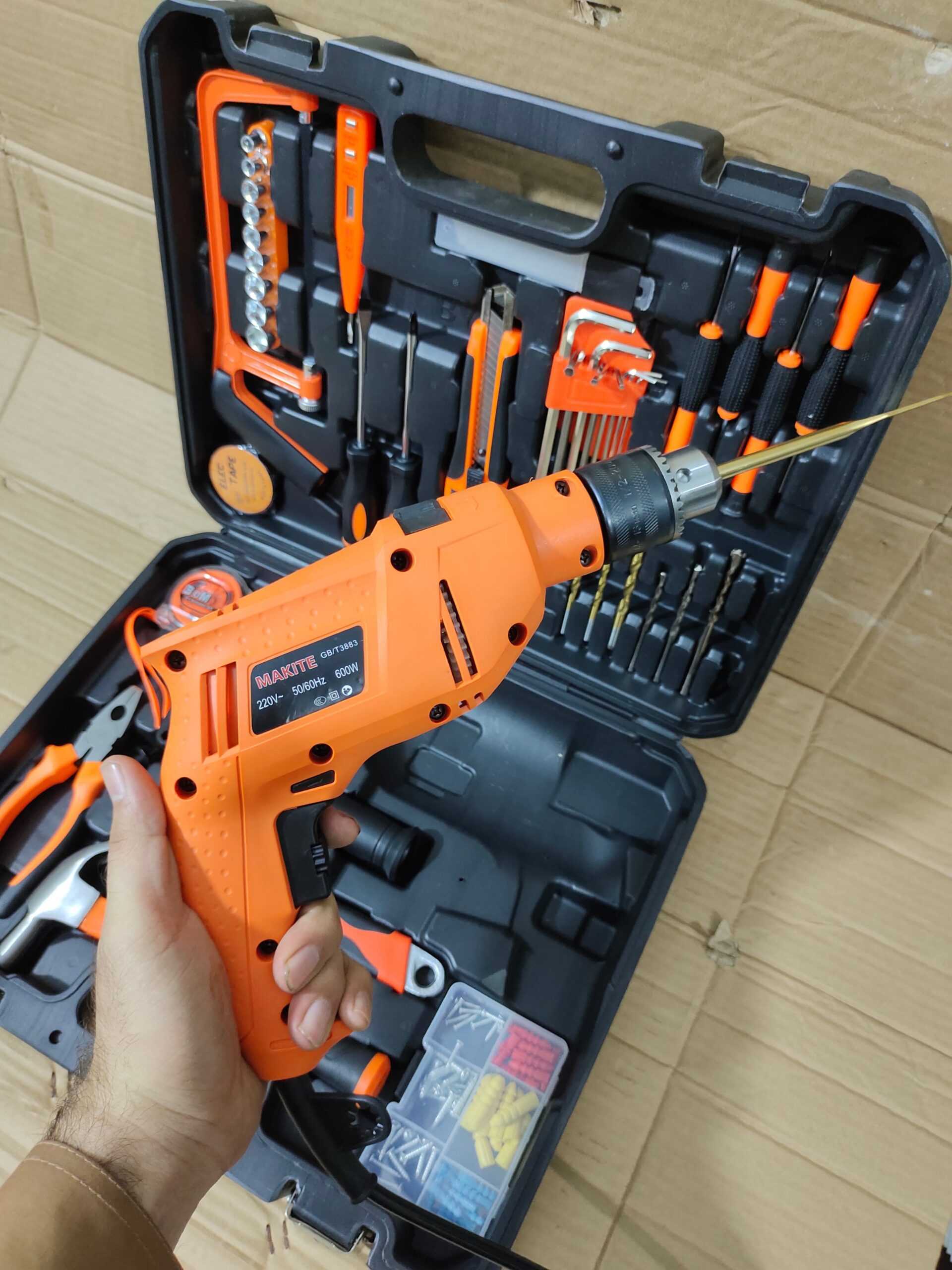 124 Pieces Drill Machine Hardware Tool Box