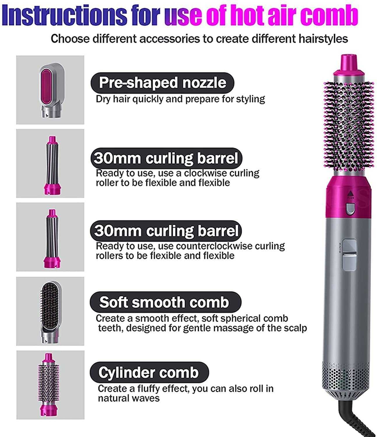 5in1 Hair styling brush