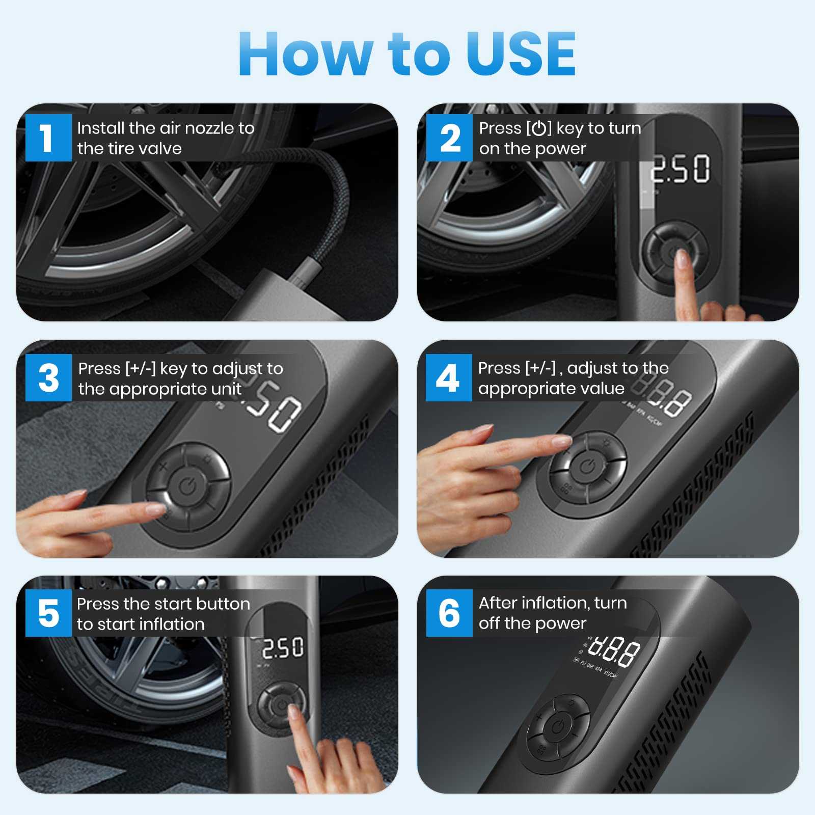 Rechargeable Wireless Car Air Pump