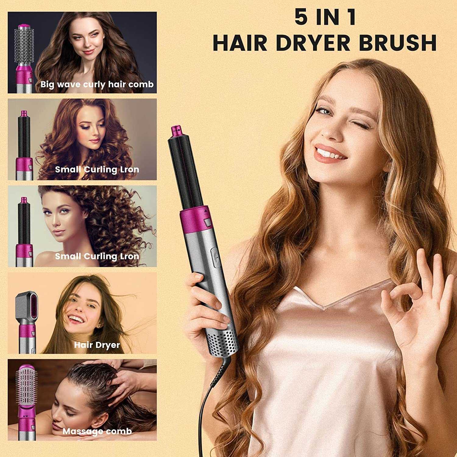 5in1 Hair styling brush