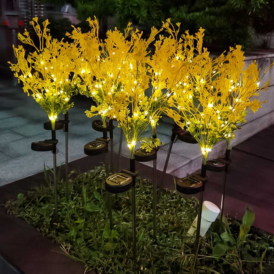 Pack of 2 Solar Garden Flower Stake Light