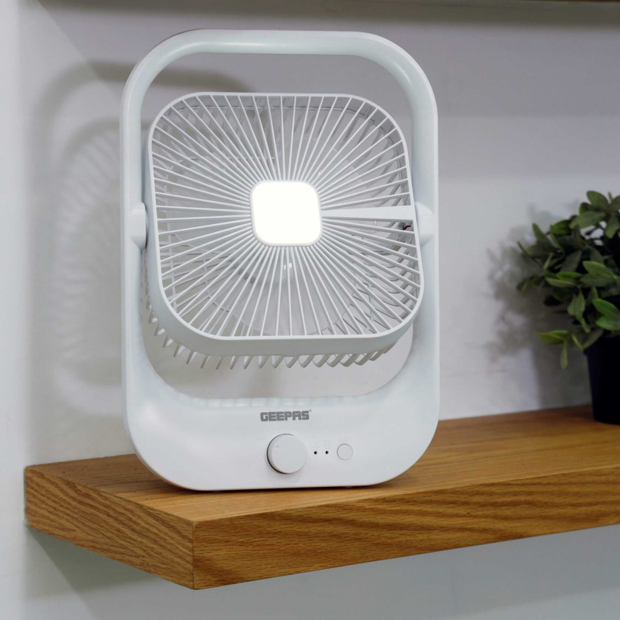 Geepas Rechargeable Fan With LED Light