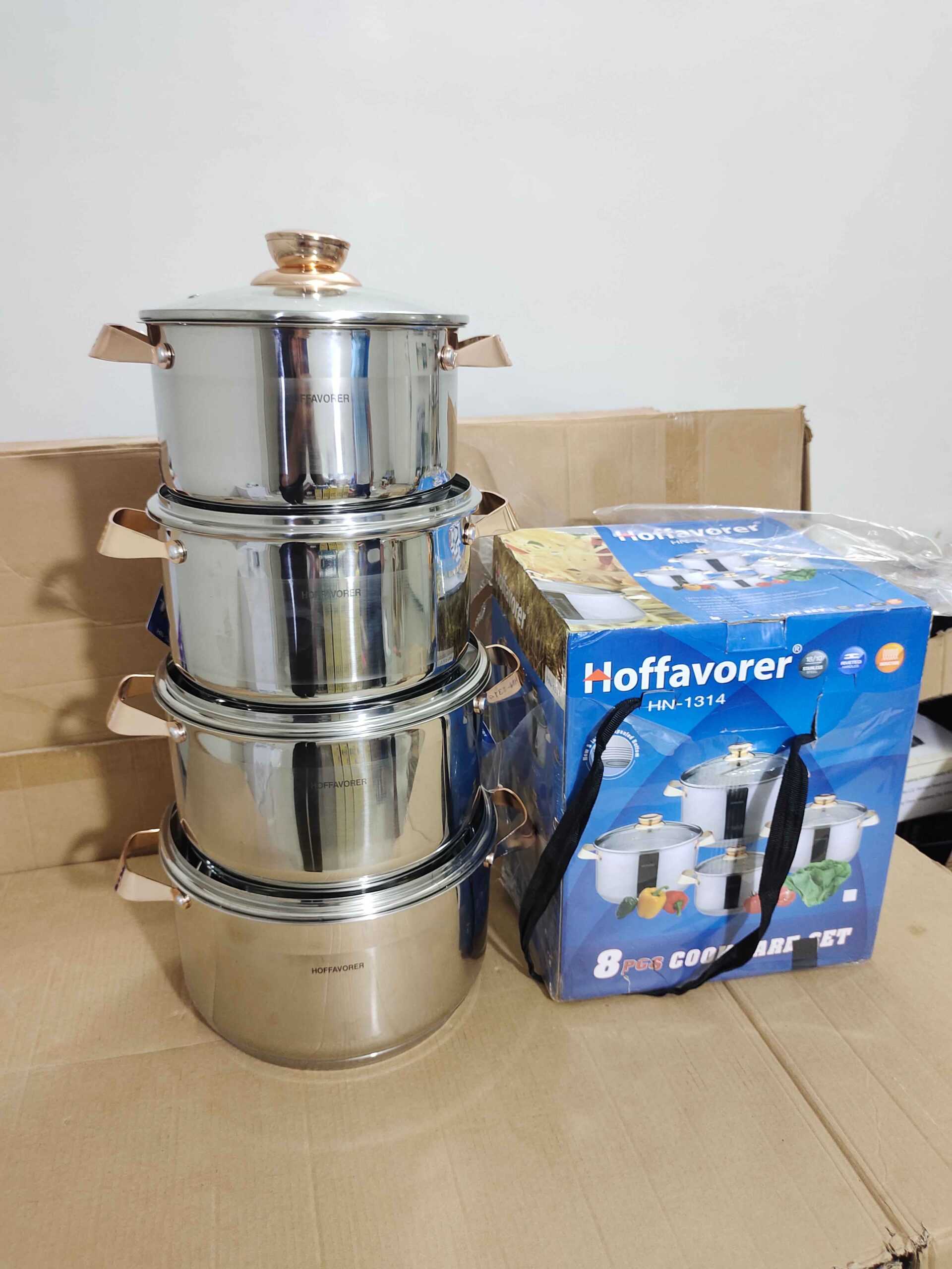 HOFFAVORER 8 PCs Stainless Steel Cookware Set