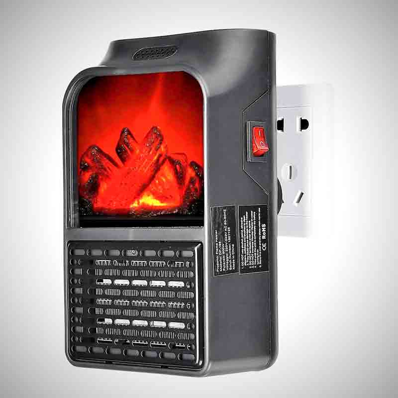 Mini Electric Wall-Outlet Flame Heater Portable