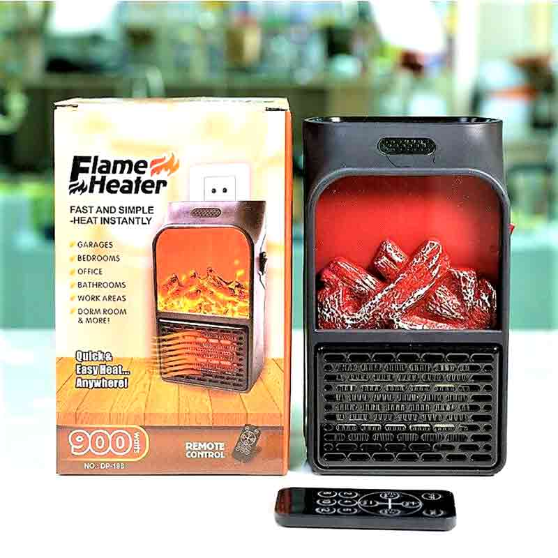 Mini Electric Wall-Outlet Flame Heater Portable