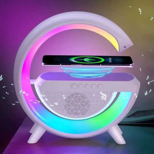 RGB Lamp & Bluetooth Speaker with FM Radio & USB & Wireless Charging 4000 mA