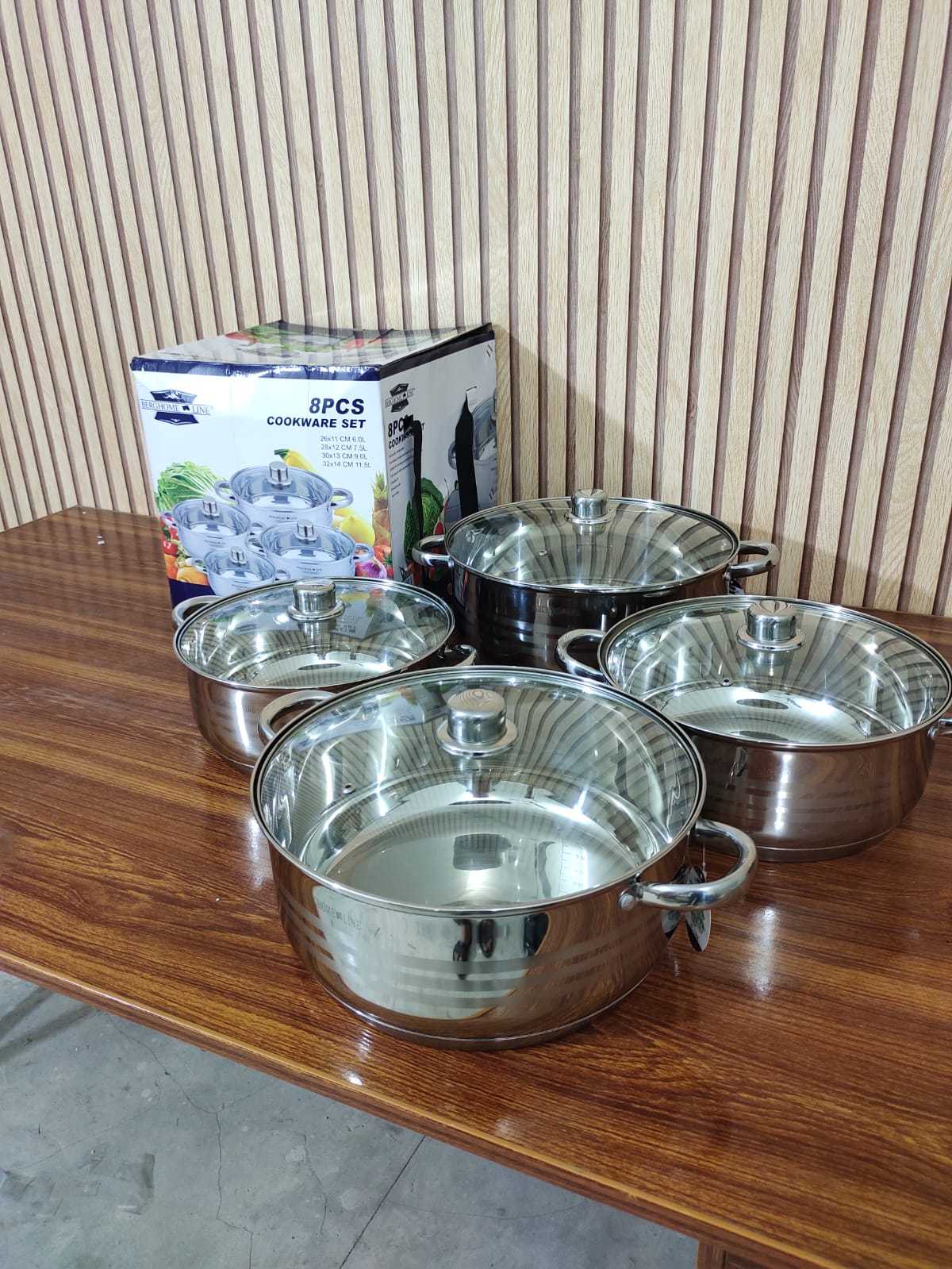 BergHome 8pcs Stainless Steel Cookware Set