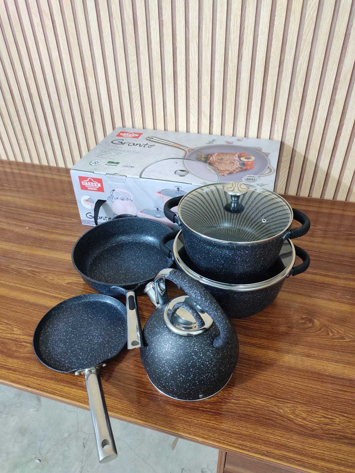 UAKEEN German 11 Pieces Granite Cookware Set