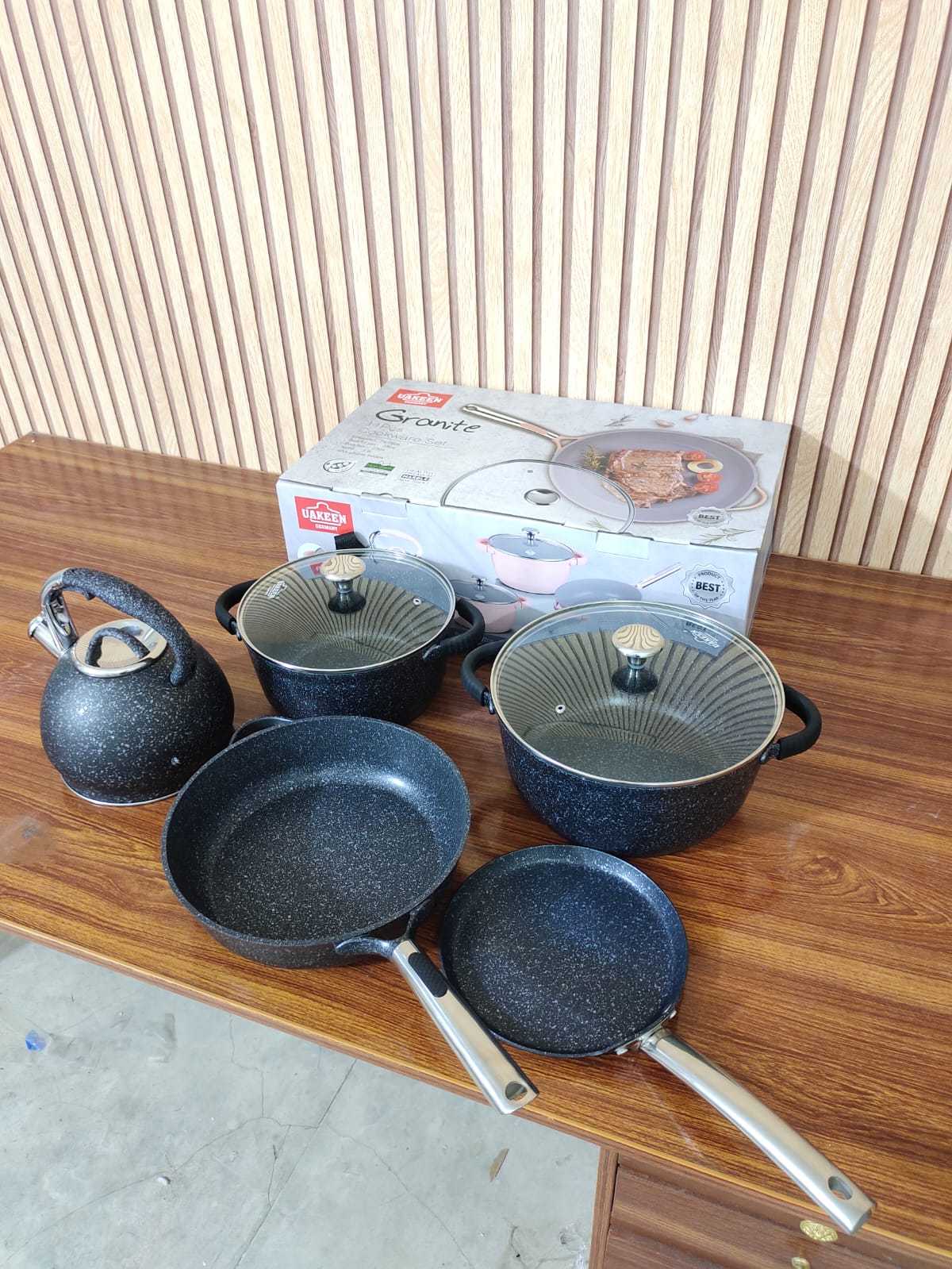 UAKEEN German 11 Pieces Granite Cookware Set