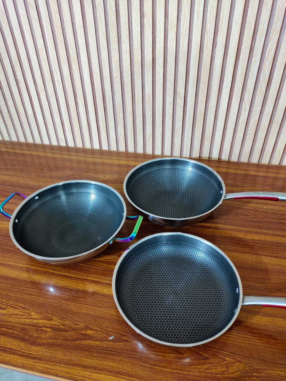 German Lot Laser Printed Frying Pans