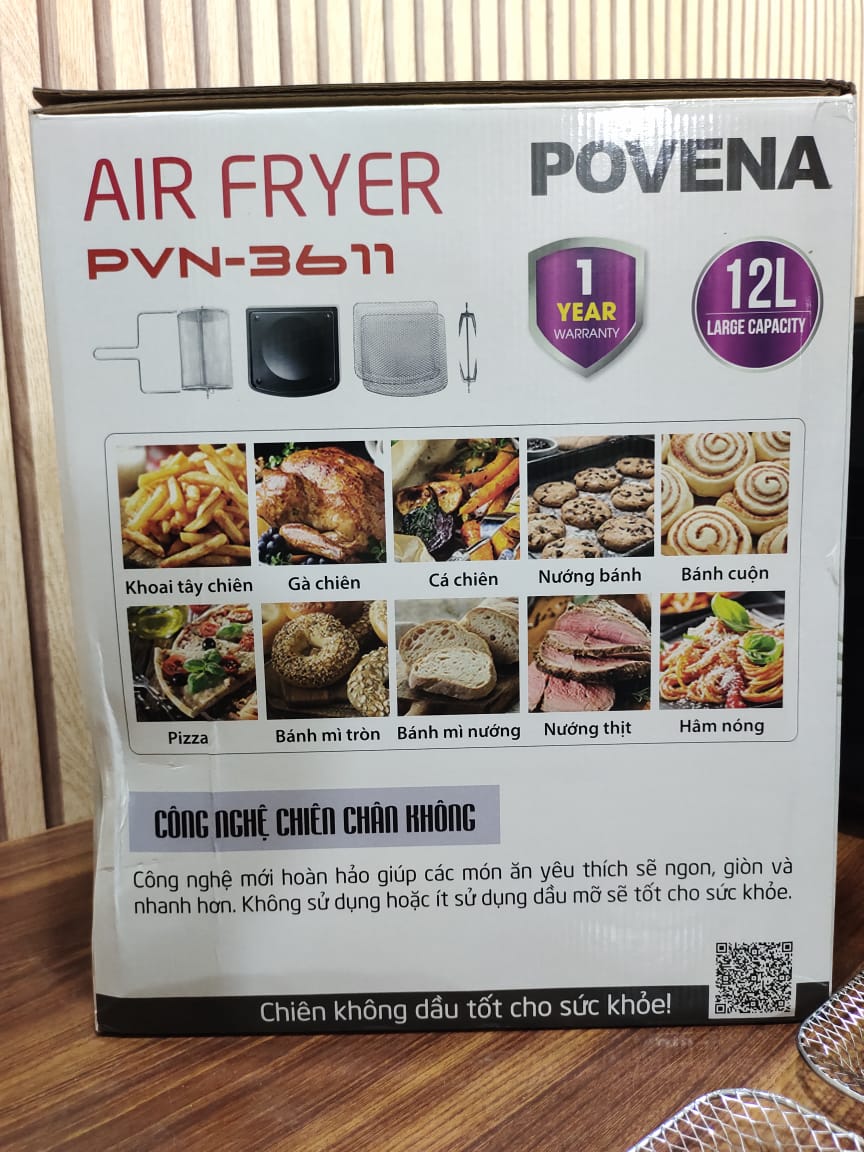 Povena 2in1 Air Fryer & Oven 12L